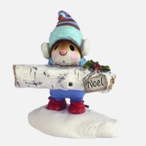 Wee Forest Folk Christmas Figurine M-337 - Yule Log (White)